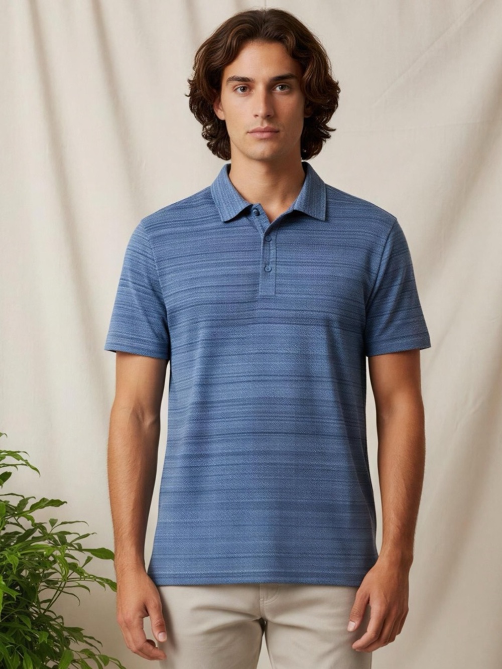 2/$20 Michael Kors Blue Striped Polo Shirt for Men
